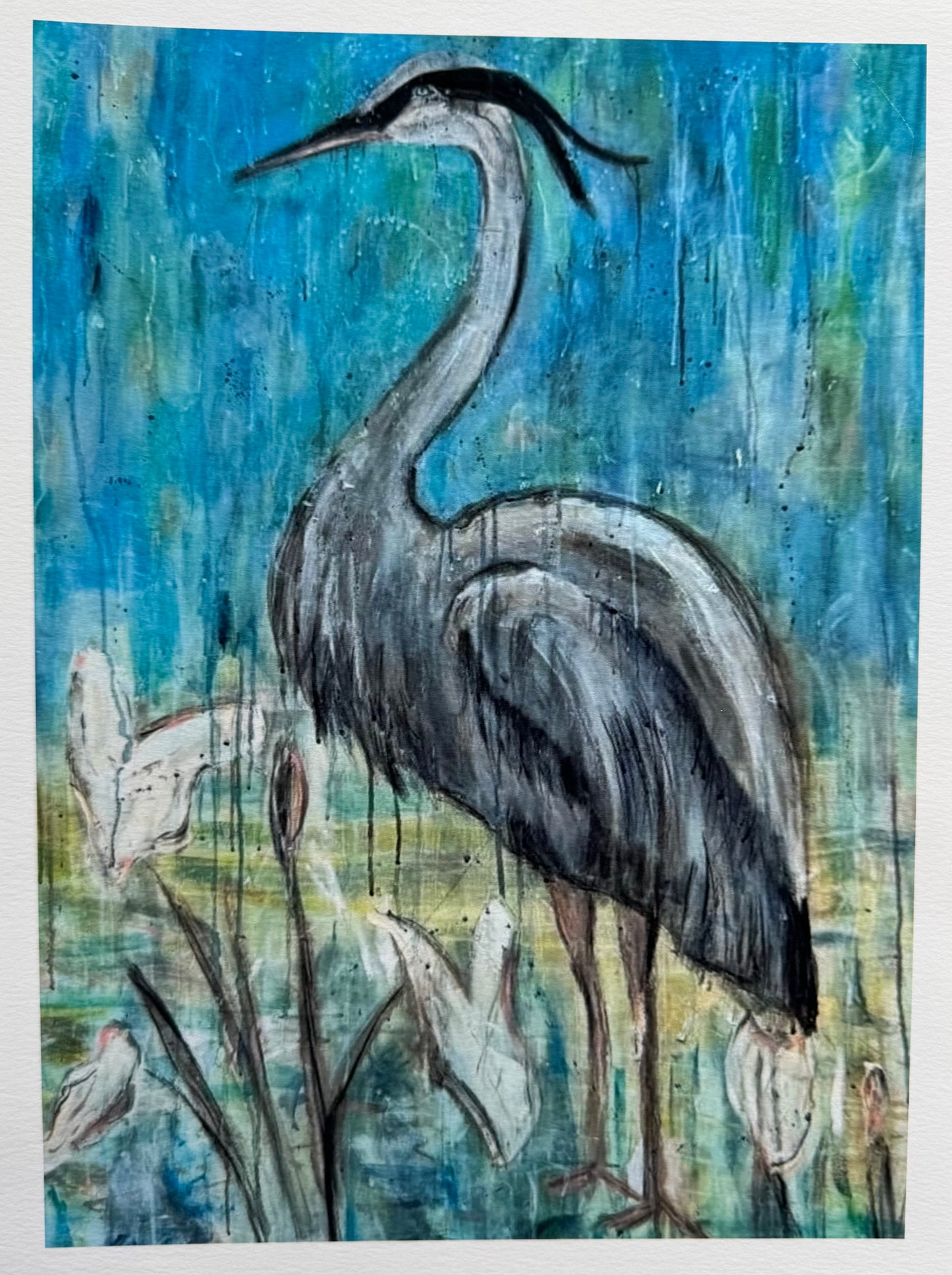 Side Eye Heron Art Print